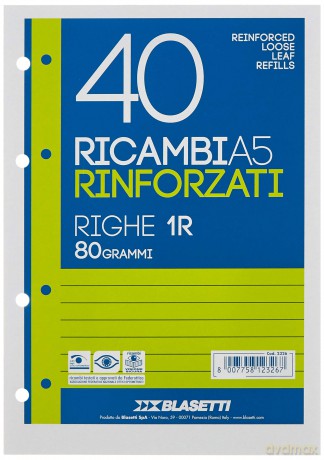 Ricambi A5 Righe 1r 40ff