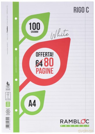 Ricambio Bianco A4 100gr Rigo C 80f