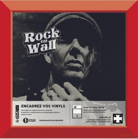 Rock on Wall Row12-Rd 12 Inch Vinyl Art Frame - Red