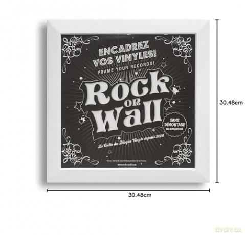 Rock on Wall Row12-Wh 12 Inch Vinyl Art Frame - White