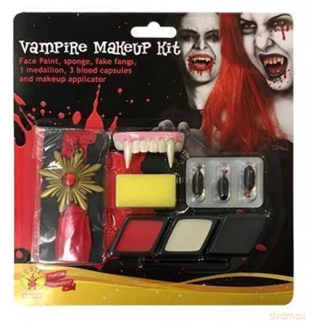 Rubies: Vampires - Kit Trucco Vampiro (3 Capsule Di Sangue, Denti Finti, 3 Tonalita Di Trucco, 1 Spugn