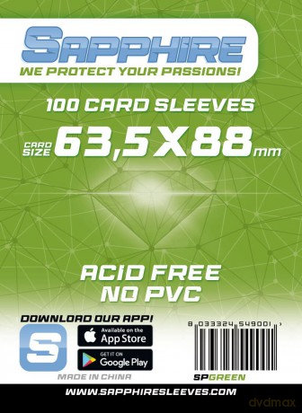 SAPPHIRE Bustine Protettive 63.5x88mm Green 100pz