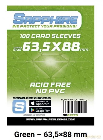 SAPPHIRE Bustine Protettive 63.5x88mm Green 100pz
