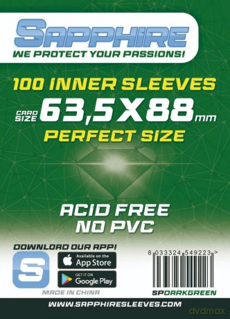SAPPHIRE Bustine Protettive 63.5x88mm Perfect Green 100pz