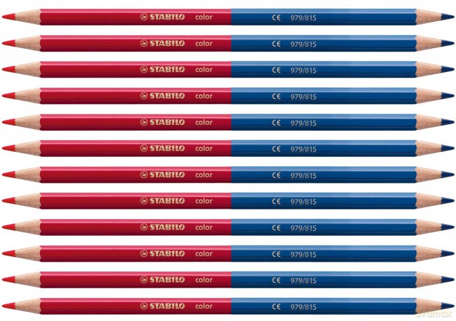 Scatola 12 Pz - Stabilo Bicolore Matita Standard Rosso/Blu