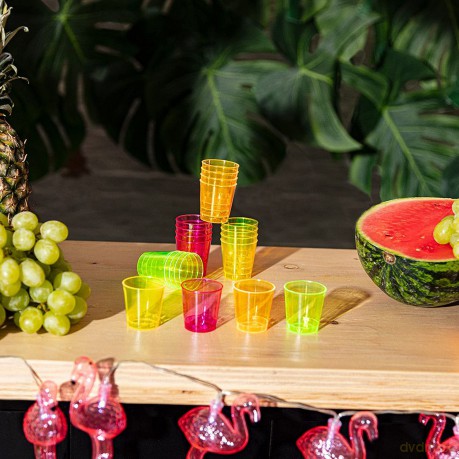 Set 20 Shot Glasses 4 Neon Colours Ass.