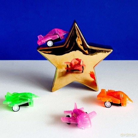 Set 4 Pull Back Jets 5 Neon Colours Ass. (5x5cm)