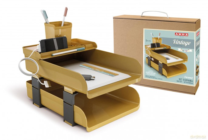 Set 5 Pz Scrivania Caramel