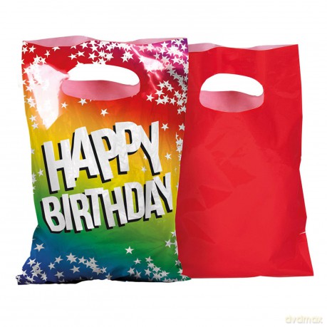 Set 6 Pe Party Bags 'Happy Birthday' 23x15cm