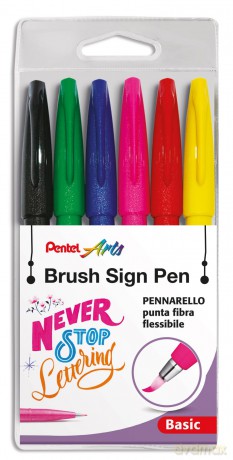 Sign Pen Brush Taschina 6pz-Basic