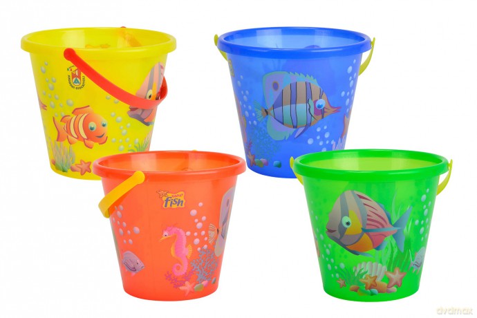 Simba Toys 107106525 Sand Bucket - Transparent With Fish Design