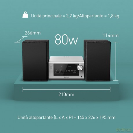 Sistema Micro 80w Cd Dab Bluetooth