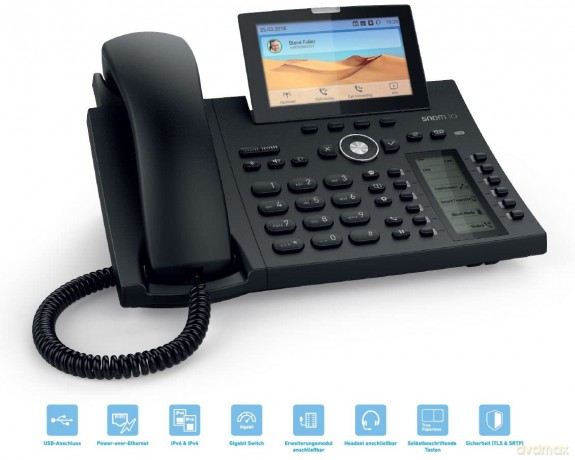 Snom D385n W/O Ps Black (No Bt)