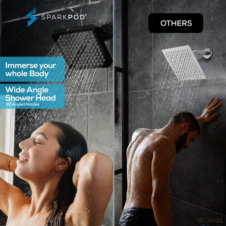 Sparkpod Shower Head 8 Square Matte Black