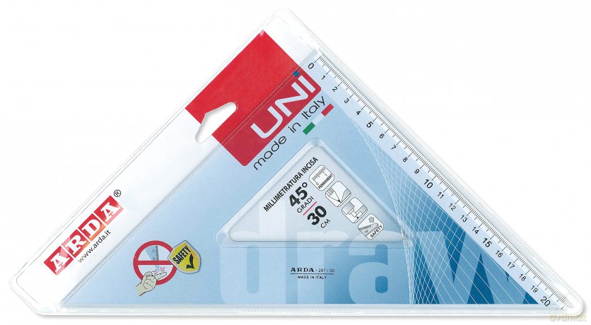 Squadra 45Â° 30cm Linea Uni