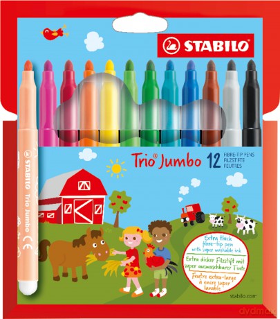 Stabilo Trio Jumbo Felt Tip Colouring Pen - Assorted Colours