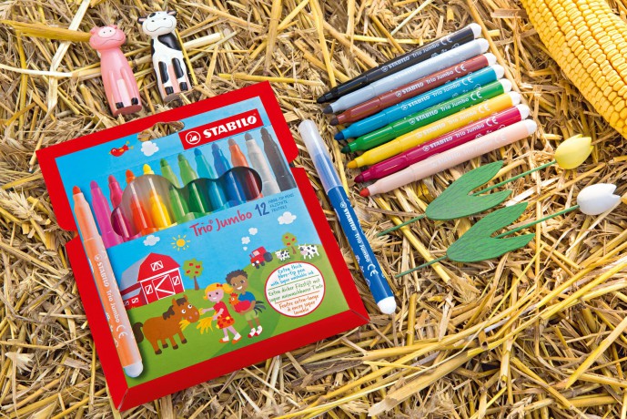 Stabilo Trio Jumbo Felt Tip Colouring Pen - Assorted Colours