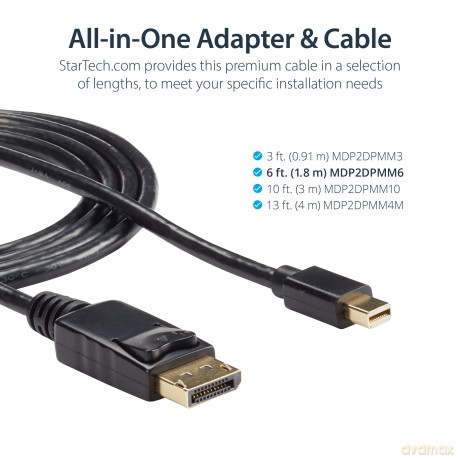 Startech 10 Feet Mini Displayport To Displayport Adapter Cable - M/M