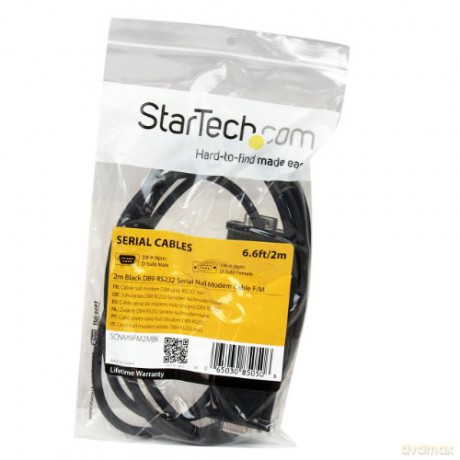 Startech 2m Db9 Rs232 Serial Null Modem Male To Female Cable - Black