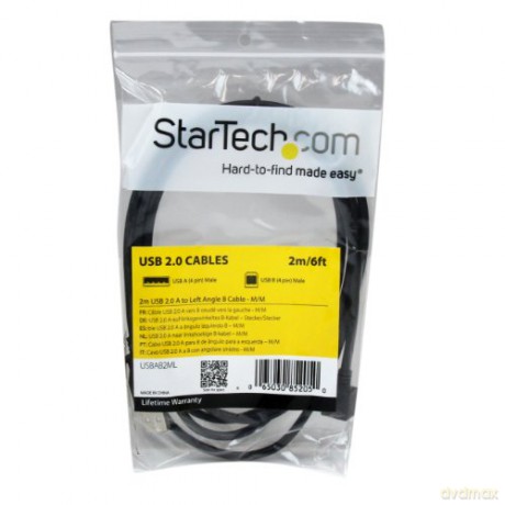 Startech 2m Usb 2.0 A To Left Angle B Cable Cord