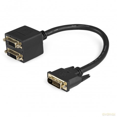Startech 30 Cm Dvi-D To 2 X Dvi-D Digital Video Splitter Cable, Dual Link Dvi-D Y Cable, Mirror A Dvi-D Display To 2 Displays, 1 Ft