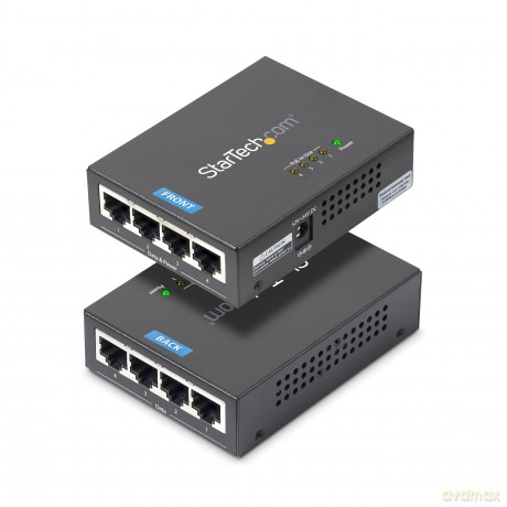 Startech 4 Port Gigabit Midspan Poe+ Injector 802.3at/Af Wall-Mountable Power Over Ethernet Adapter