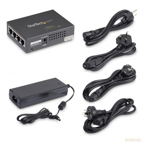 Startech 4 Port Gigabit Midspan Poe+ Injector 802.3at/Af Wall-Mountable Power Over Ethernet Adapter