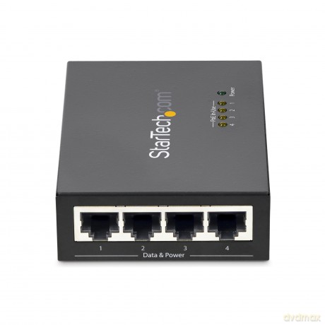 Startech 4 Port Gigabit Midspan Poe+ Injector 802.3at/Af Wall-Mountable Power Over Ethernet Adapter