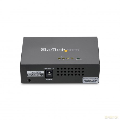 Startech 4 Port Gigabit Midspan Poe+ Injector 802.3at/Af Wall-Mountable Power Over Ethernet Adapter