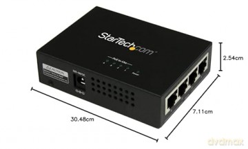 Startech 4 Port Gigabit Midspan Poe+ Injector 802.3at/Af Wall-Mountable Power Over Ethernet Adapter