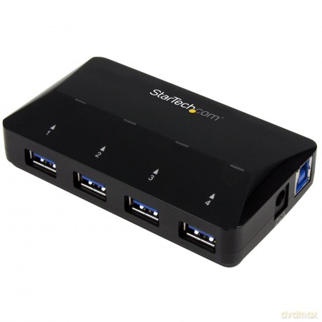 Startech 4-Port Usb 3.0 Hub With Dedicated Charging Port - Black