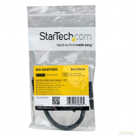 Startech 8 Inch Dvi-I Male To Vga Female Dongle Cable Adapter