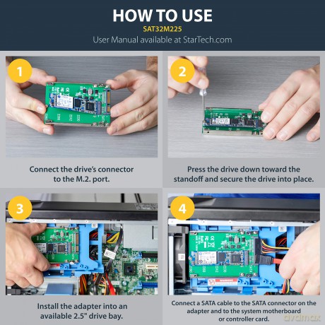 Startech M.2 Ssd To 2.5 Inch Sata Adapter Converter With Open Frame Housing