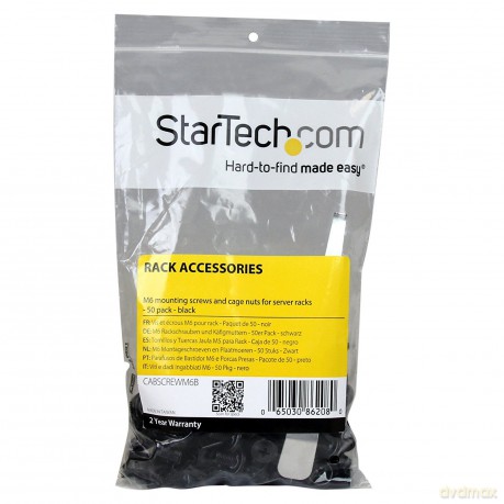 Startech Mounting Screws And Cage Nuts For Server Rack/Cabinet - Black