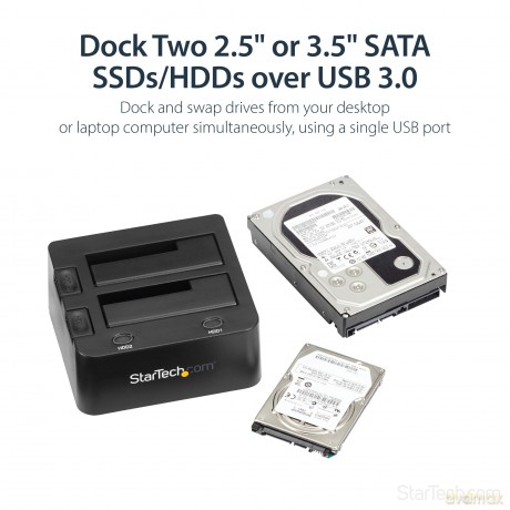 Startech Usb 3.0 Dual Hard Drive Docking Station With Uasp