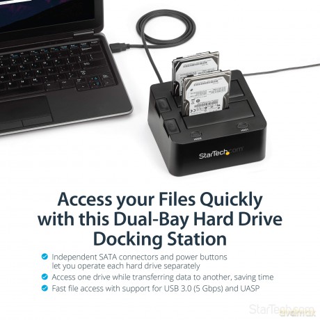 Startech Usb 3.0 Dual Hard Drive Docking Station With Uasp
