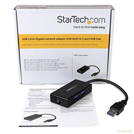 Startech Usb 3.0 To Gigabit Network Adapter With Built-In 2 Port Usb Hub