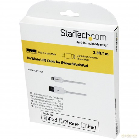 Startech.Com 1m 8 Pin Lightning Connector To Usb Cable For Apple Ipad/Iphone/Ipod - White