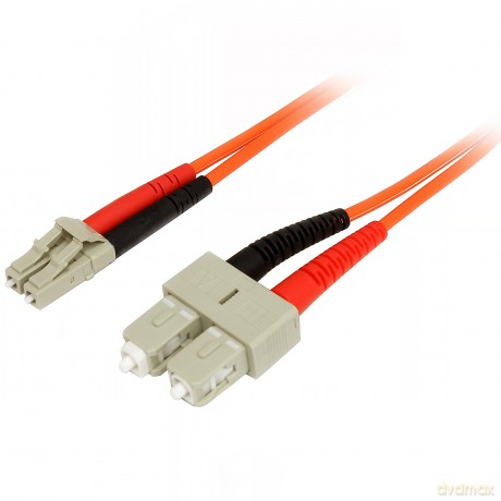 Startech.Com 1m Fiber Optic Cable - Multimode Duplex 50/125 - Lszh - Lc/Sc - Om2 - Lc To Sc Fiber Patch Cable