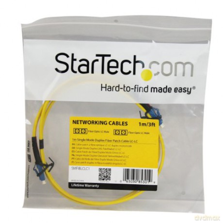 Startech.Com 1m Fiber Optic Cable - Single-Mode Duplex 9/125 - Lszh - Lc/Lc - Os1 - Lc To Lc Fiber Patch Cable