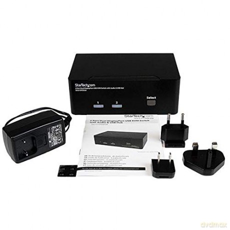 Startech.Com 2 Port Dual Displayport Usb Kvm Switch With Audio And Usb 2.0 Hub