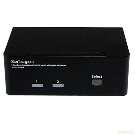 Startech.Com 2 Port Dual Displayport Usb Kvm Switch With Audio And Usb 2.0 Hub