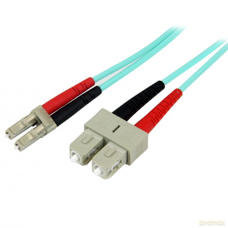 Startech.Com 2m Fiber Optic Cable - 10 Gb Aqua - Multimode Duplex 50/125 - Lszh - Lc/Sc - Om3 - Lc To Sc Fiber Patch Cable