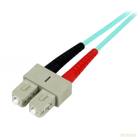 Startech.Com 2m Fiber Optic Cable - 10 Gb Aqua - Multimode Duplex 50/125 - Lszh - Lc/Sc - Om3 - Lc To Sc Fiber Patch Cable