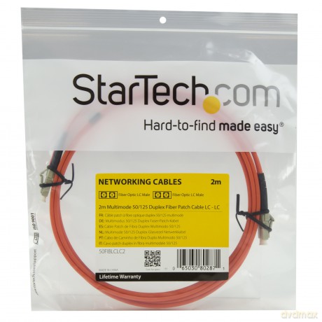 Startech.Com 2m Fiber Optic Cable - Multimode Duplex 50/125 - Lszh - Lc/Lc - Om2 - Lc To Lc Fiber Patch Cable