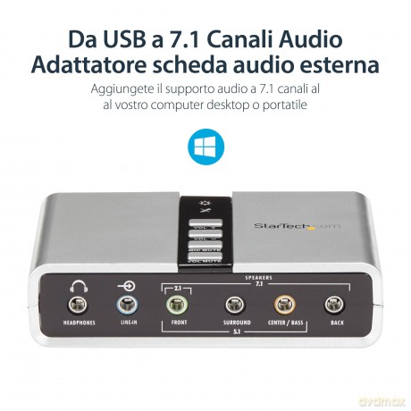 Startech.Com 7.1 Usb Audio Adapter External Sound Card With Spdif Digital Audio