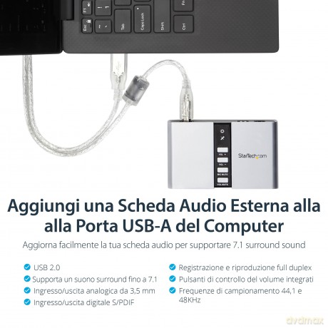 Startech.Com 7.1 Usb Audio Adapter External Sound Card With Spdif Digital Audio