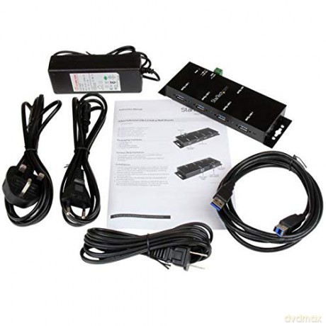 Startech.Com Mountable Usb 3.0 Hub - Industrial - Rugged - Black Metal - Bus Powered - Usb 3 Hub - Usb Extender - Powered Usb 3.0 Hub
