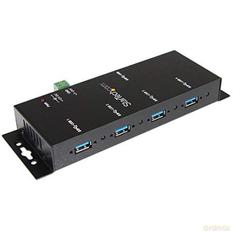 Startech.Com Mountable Usb 3.0 Hub - Industrial - Rugged - Black Metal - Bus Powered - Usb 3 Hub - Usb Extender - Powered Usb 3.0 Hub