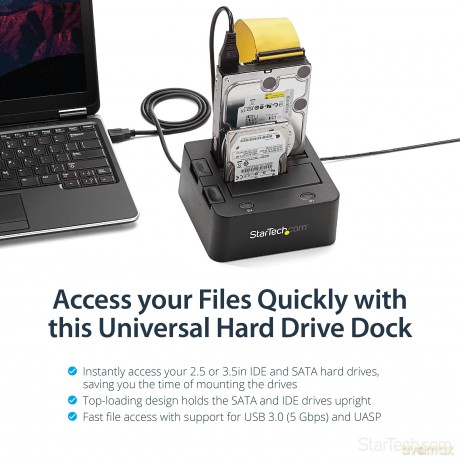 Startech.Com Universal Hard Drive Docking Station 2.5 And 3.5 Inches Hdd And Ssd With Uasp And Sata Iii